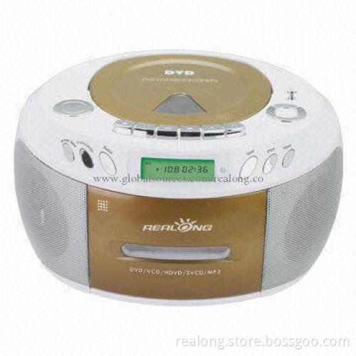Portable DVD/Cassette Player with Telescopic Antenna, Supports FM/AM Function